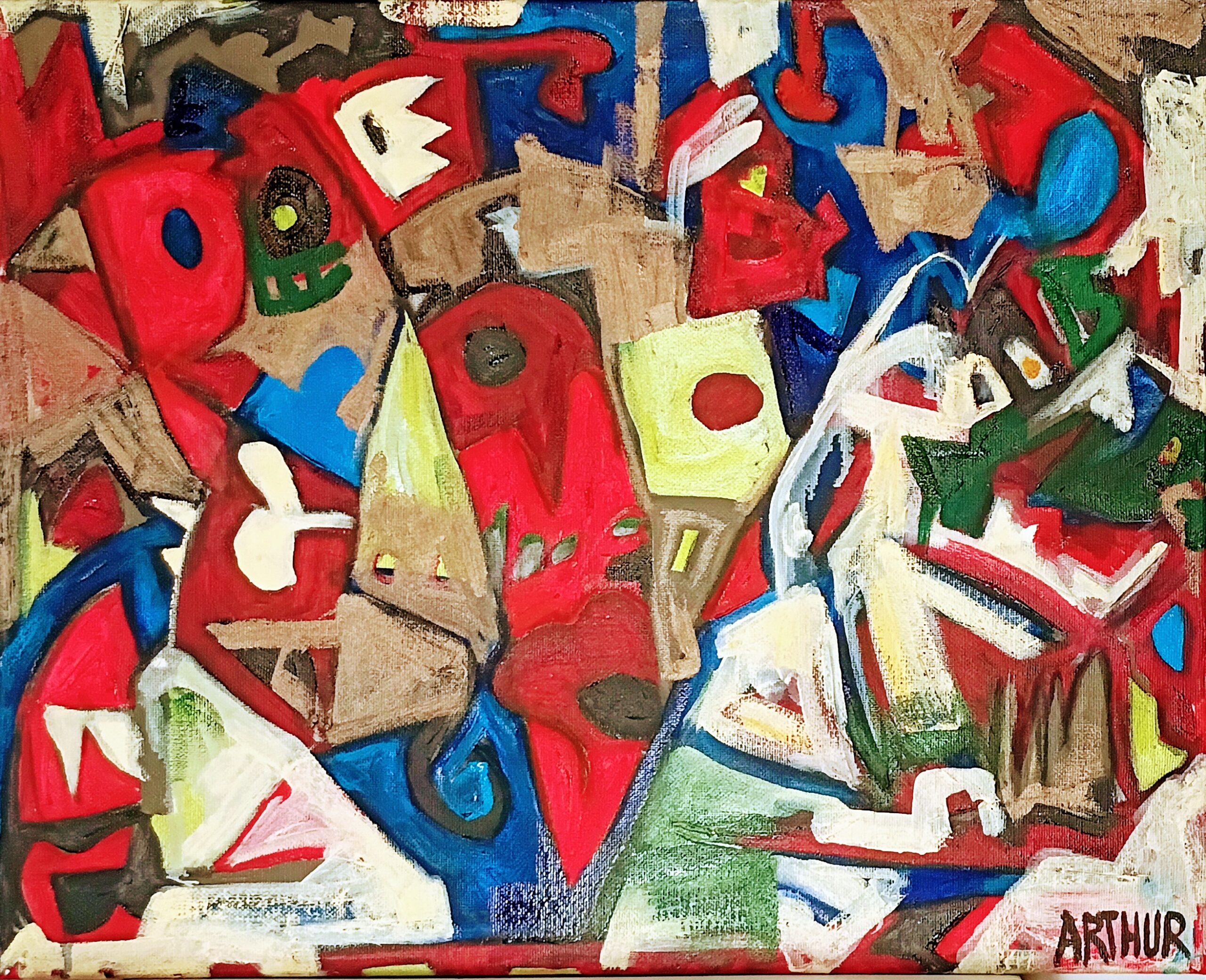 abstract expressionist oil on canvas
