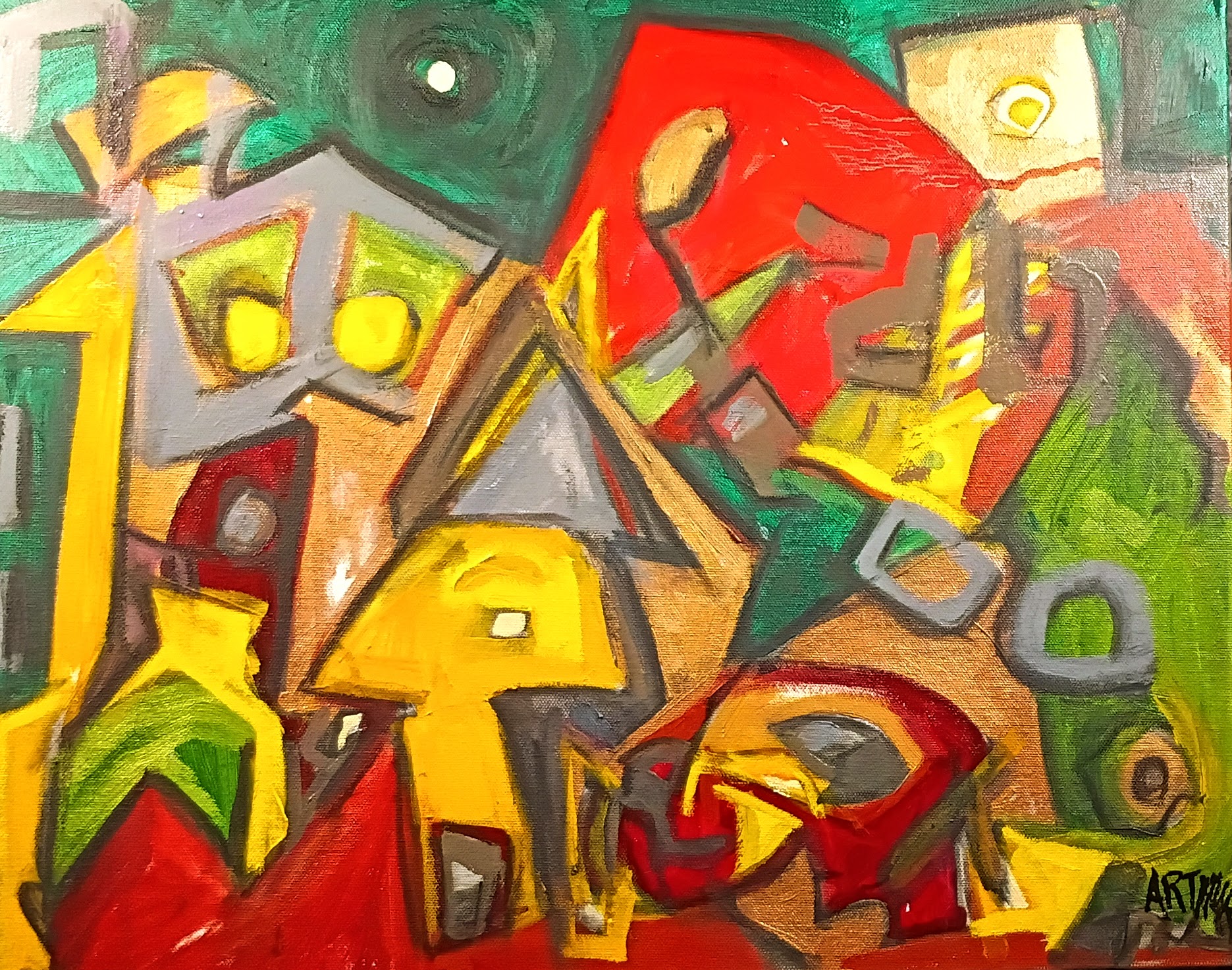 abstract expressionist oil on canvas