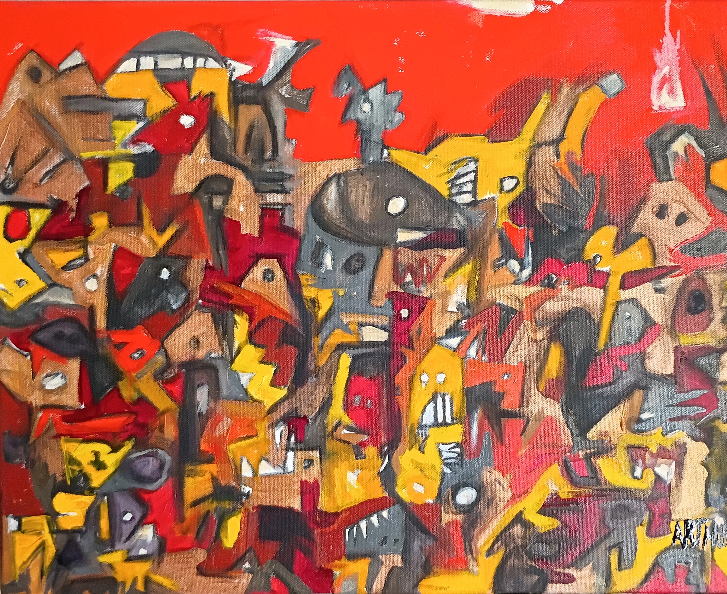 abstract expressionist oil on canvas
